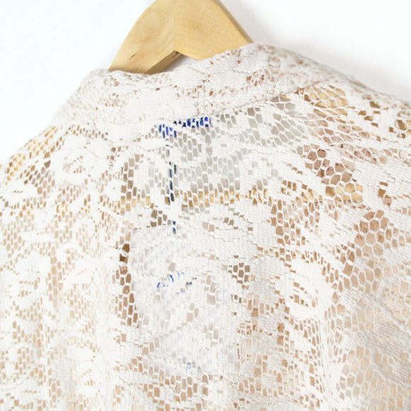 13572 Ecru Lace Collar Knitted Blouse